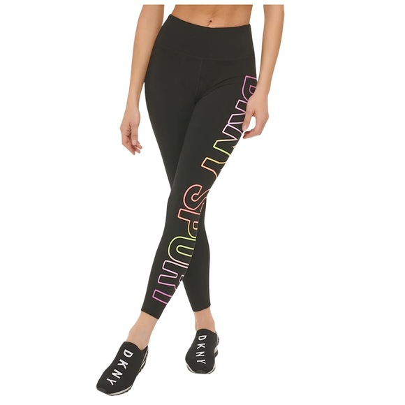 DKNY Women’s Exploded Ombré Logo 7/8
Leggings Black SIZE: SMALL - Picture 3 of 7